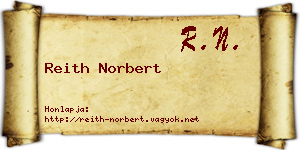 Reith Norbert névjegykártya